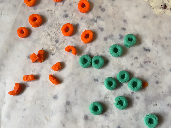 candle wax cereal pieces